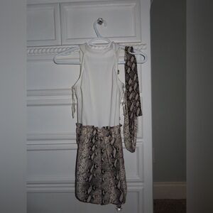 H&M Cream and Snake Print Dress